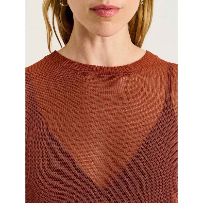 Veronika Maine Boxy Mesh Knit Tee image number 6